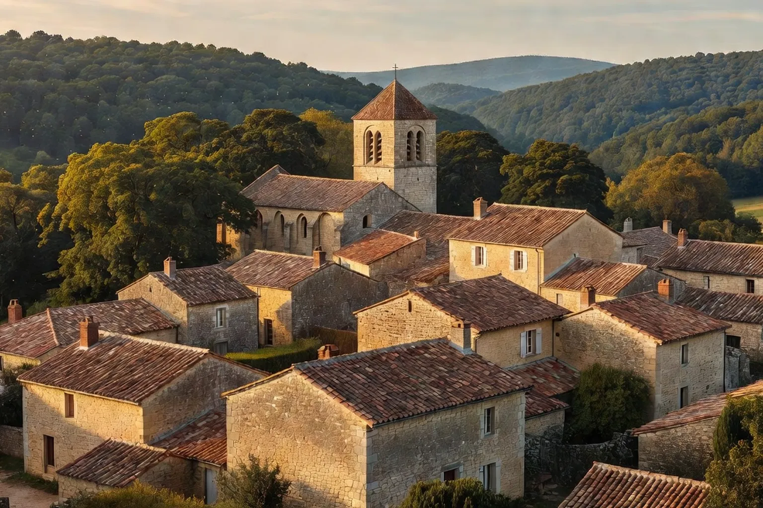 Vue sur le village de Sainte-Mondane et la vallée de la Dordogne en Périgord Noir